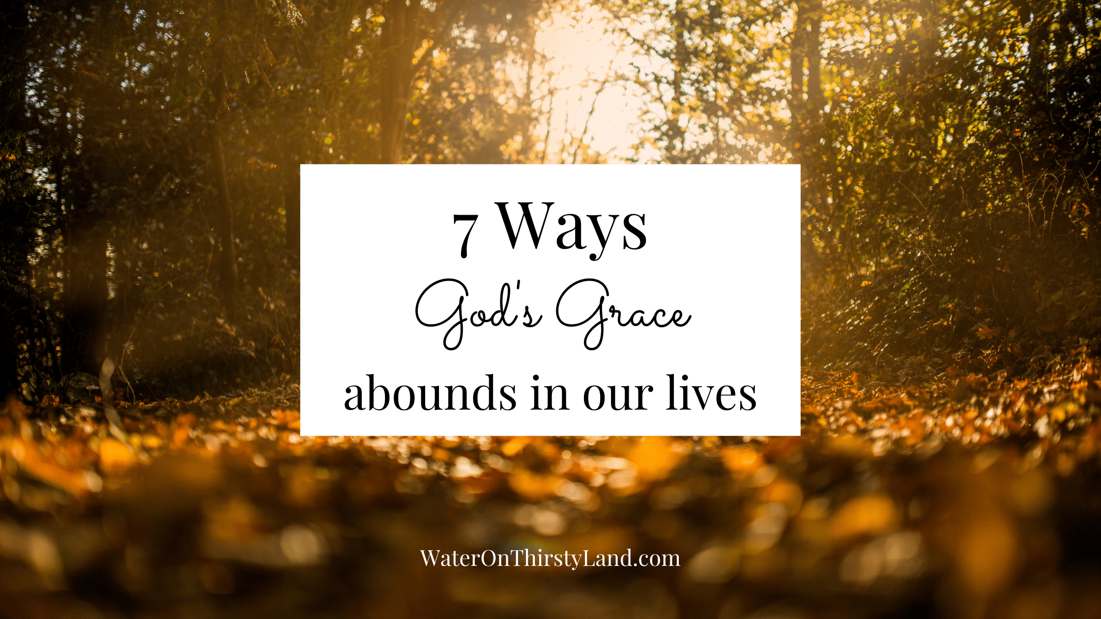 7 Ways God's Grace abounds in our lives